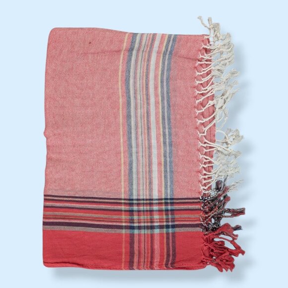 Tommy Hilfiger XL Pink Fringe Scarf - Picture 4 of 6